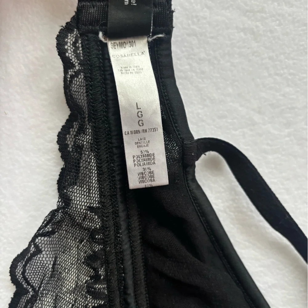 Cosabella Black and Gray Lace Bralette Sz Large - Picture 3 of 5